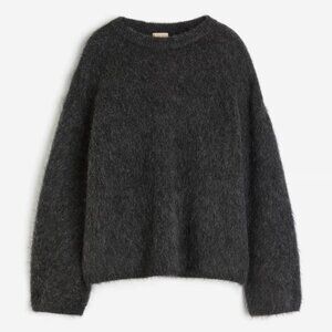 H&M Oversize Mohair Sweater Dark Gray